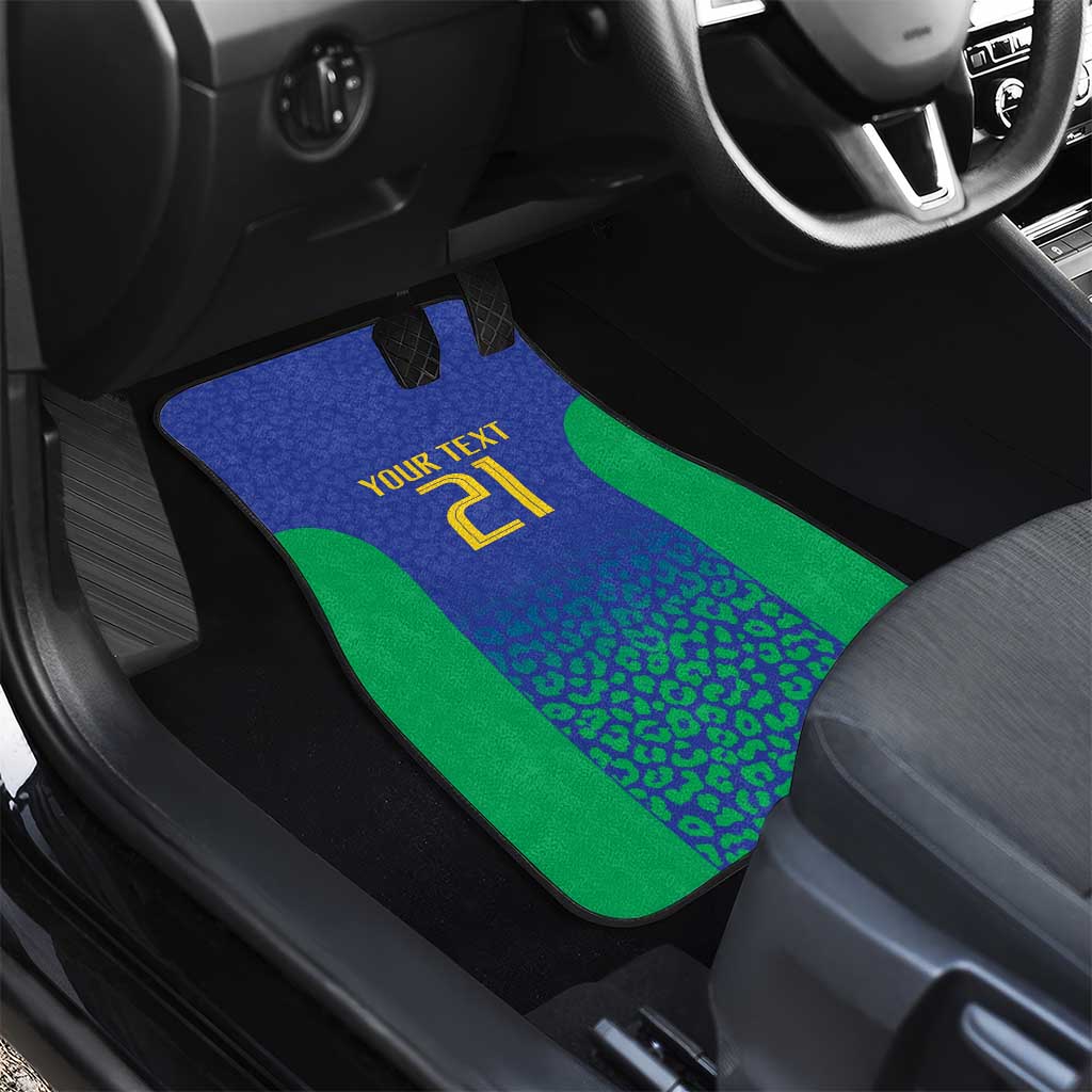 Brazil Canarinho Custom Car Mats Macaw Mascot with Brazil Flag Colors