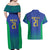 Brazil Canarinho Custom Couples Matching Off Shoulder Maxi Dress and Hawaiian Shirt Macaw Mascot with Brazil Flag Colors