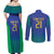 Brazil Canarinho Custom Couples Matching Off Shoulder Maxi Dress and Long Sleeve Button Shirt Macaw Mascot with Brazil Flag Colors