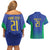 Brazil Canarinho Custom Couples Matching Off Shoulder Short Dress and Hawaiian Shirt Macaw Mascot with Brazil Flag Colors
