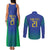 Brazil Canarinho Custom Couples Matching Tank Maxi Dress and Long Sleeve Button Shirt Macaw Mascot with Brazil Flag Colors