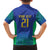 Brazil Canarinho Custom Family Matching Off The Shoulder Long Sleeve Dress and Hawaiian Shirt Macaw Mascot with Brazil Flag Colors