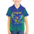 Brazil Canarinho Custom Family Matching Off The Shoulder Long Sleeve Dress and Hawaiian Shirt Macaw Mascot with Brazil Flag Colors
