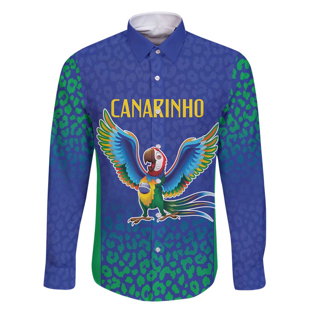Brazil Canarinho Custom Family Matching Off Shoulder Maxi Dress and Hawaiian Shirt Macaw Mascot with Brazil Flag Colors