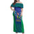 Brazil Canarinho Custom Family Matching Off Shoulder Maxi Dress and Hawaiian Shirt Macaw Mascot with Brazil Flag Colors