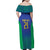 Brazil Canarinho Custom Family Matching Off Shoulder Maxi Dress and Hawaiian Shirt Macaw Mascot with Brazil Flag Colors