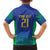 Brazil Canarinho Custom Family Matching Off Shoulder Short Dress and Hawaiian Shirt Macaw Mascot with Brazil Flag Colors