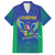 Brazil Canarinho Custom Family Matching Short Sleeve Bodycon Dress and Hawaiian Shirt Macaw Mascot with Brazil Flag Colors