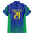 Brazil Canarinho Custom Family Matching Short Sleeve Bodycon Dress and Hawaiian Shirt Macaw Mascot with Brazil Flag Colors