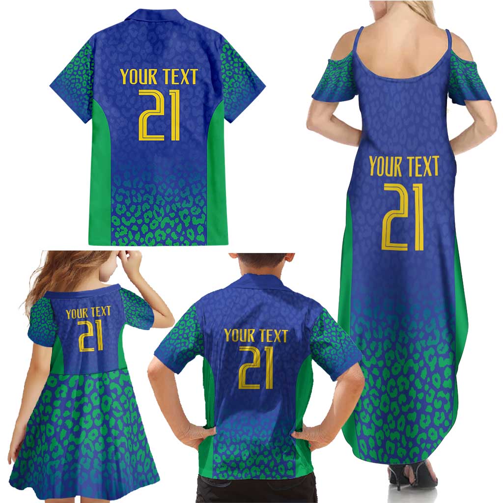 Brazil Canarinho Custom Family Matching Summer Maxi Dress and Hawaiian Shirt Macaw Mascot with Brazil Flag Colors