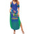 Brazil Canarinho Custom Family Matching Summer Maxi Dress and Hawaiian Shirt Macaw Mascot with Brazil Flag Colors