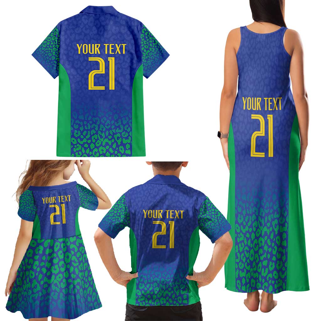 Brazil Canarinho Custom Family Matching Tank Maxi Dress and Hawaiian Shirt Macaw Mascot with Brazil Flag Colors
