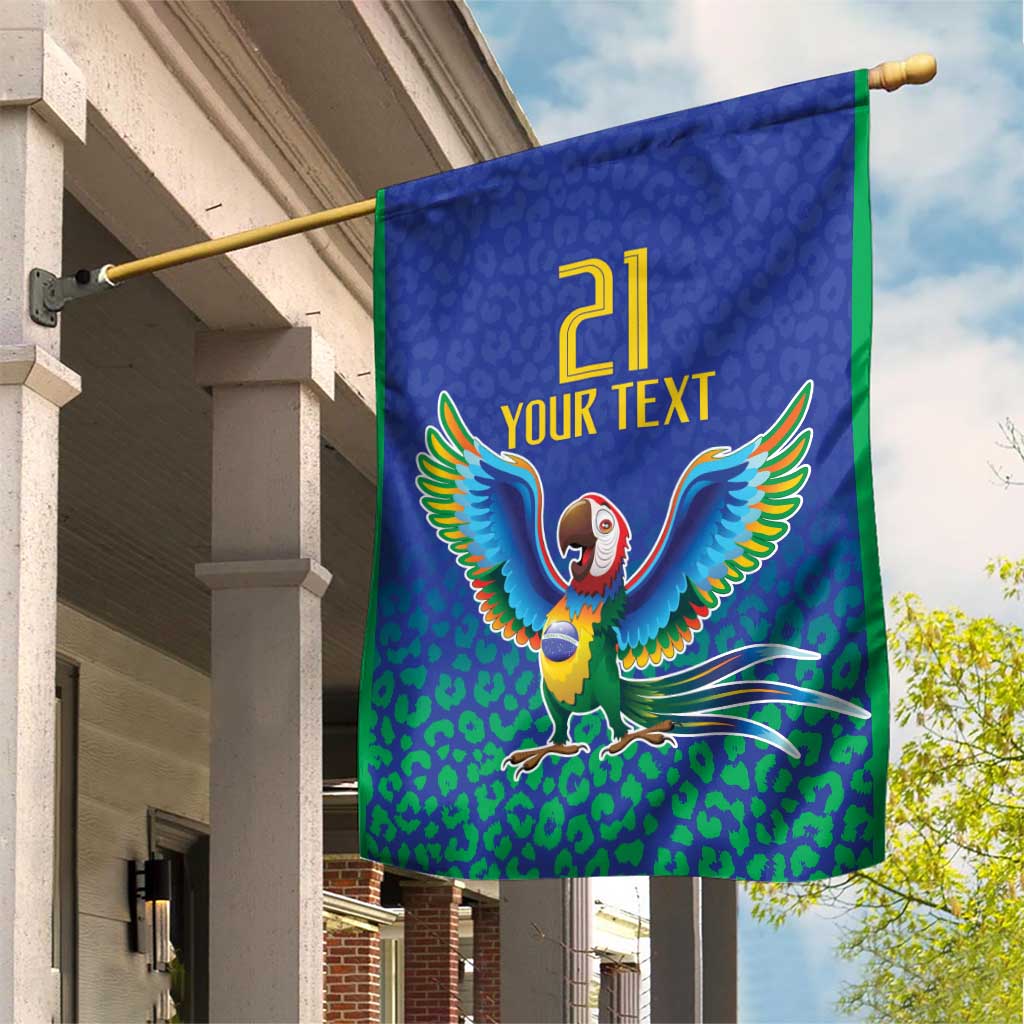 Brazil Canarinho Custom Garden Flag Macaw Mascot with Brazil Flag Colors