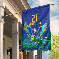 Brazil Canarinho Custom Garden Flag Macaw Mascot with Brazil Flag Colors