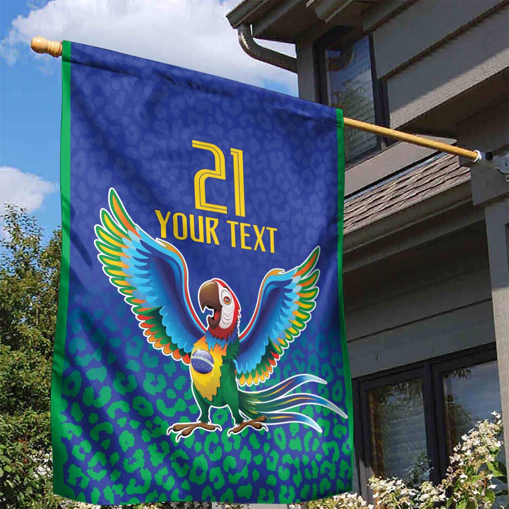 Brazil Canarinho Custom Garden Flag Macaw Mascot with Brazil Flag Colors