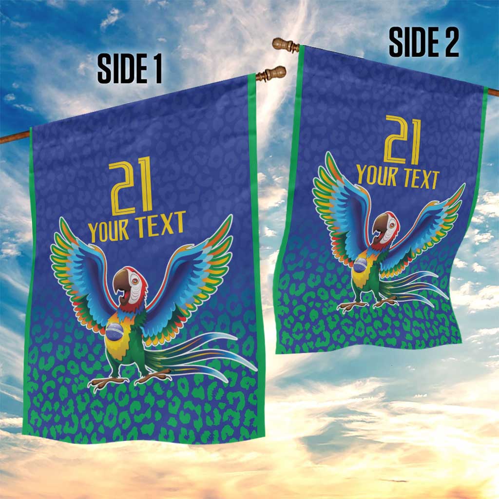 Brazil Canarinho Custom Garden Flag Macaw Mascot with Brazil Flag Colors