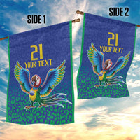 Brazil Canarinho Custom Garden Flag Macaw Mascot with Brazil Flag Colors