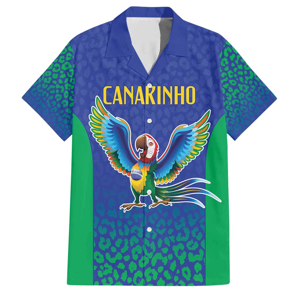 Brazil Canarinho Custom Hawaiian Shirt Macaw Mascot with Brazil Flag Colors