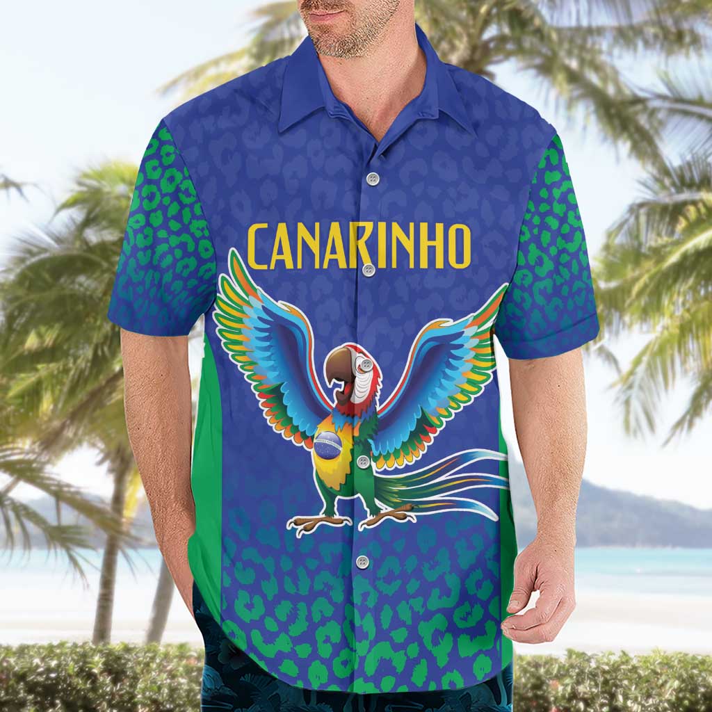 Brazil Canarinho Custom Hawaiian Shirt Macaw Mascot with Brazil Flag Colors
