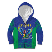 Brazil Canarinho Custom Kid Hoodie Macaw Mascot with Brazil Flag Colors