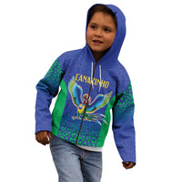 Brazil Canarinho Custom Kid Hoodie Macaw Mascot with Brazil Flag Colors