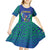 Brazil Canarinho Custom Kid Short Sleeve Dress Macaw Mascot with Brazil Flag Colors