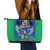 Brazil Canarinho Custom Leather Tote Bag Macaw Mascot with Brazil Flag Colors
