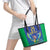 Brazil Canarinho Custom Leather Tote Bag Macaw Mascot with Brazil Flag Colors
