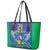 Brazil Canarinho Custom Leather Tote Bag Macaw Mascot with Brazil Flag Colors