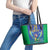 Brazil Canarinho Custom Leather Tote Bag Macaw Mascot with Brazil Flag Colors