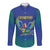 Brazil Canarinho Custom Long Sleeve Button Shirt Macaw Mascot with Brazil Flag Colors