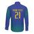 Brazil Canarinho Custom Long Sleeve Button Shirt Macaw Mascot with Brazil Flag Colors