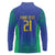 Brazil Canarinho Custom Long Sleeve Polo Shirt Macaw Mascot with Brazil Flag Colors
