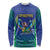 Brazil Canarinho Custom Long Sleeve Shirt Macaw Mascot with Brazil Flag Colors