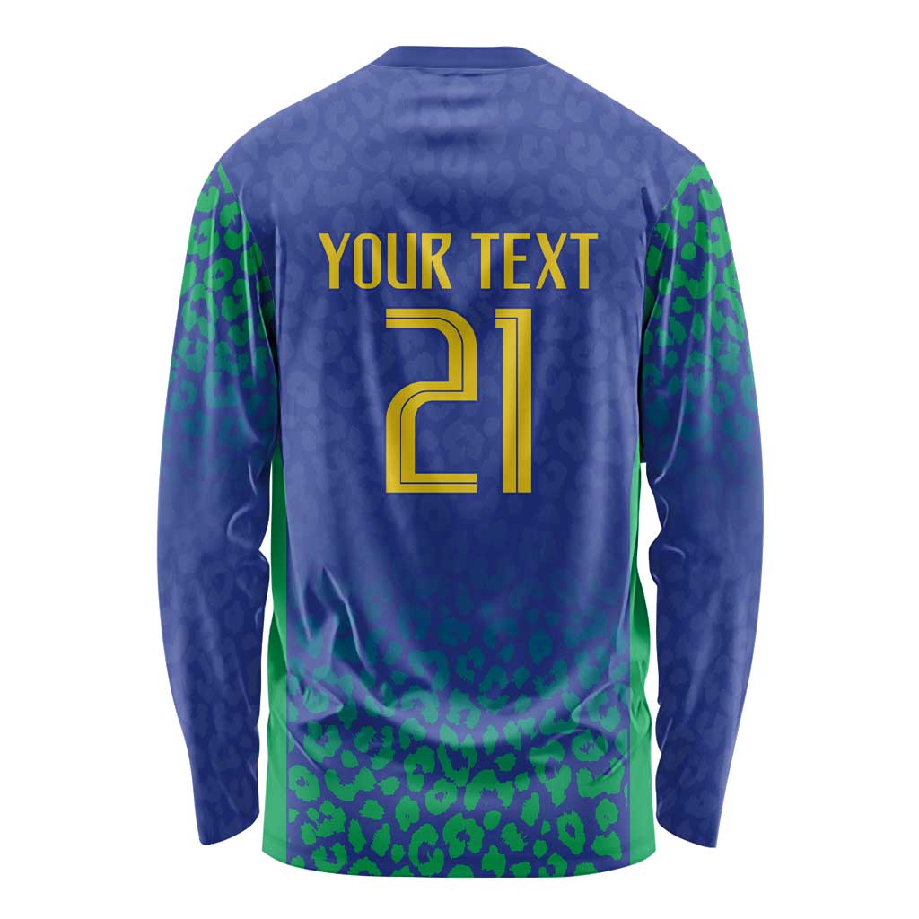 Brazil Canarinho Custom Long Sleeve Shirt Macaw Mascot with Brazil Flag Colors