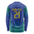 Brazil Canarinho Custom Long Sleeve Shirt Macaw Mascot with Brazil Flag Colors