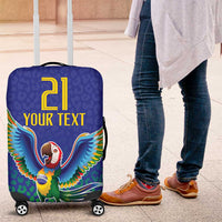 Brazil Canarinho Custom Luggage Cover Macaw Mascot with Brazil Flag Colors