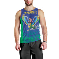 Brazil Canarinho Custom Men Tank Top Macaw Mascot with Brazil Flag Colors