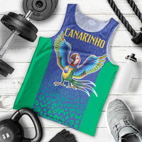 Brazil Canarinho Custom Men Tank Top Macaw Mascot with Brazil Flag Colors