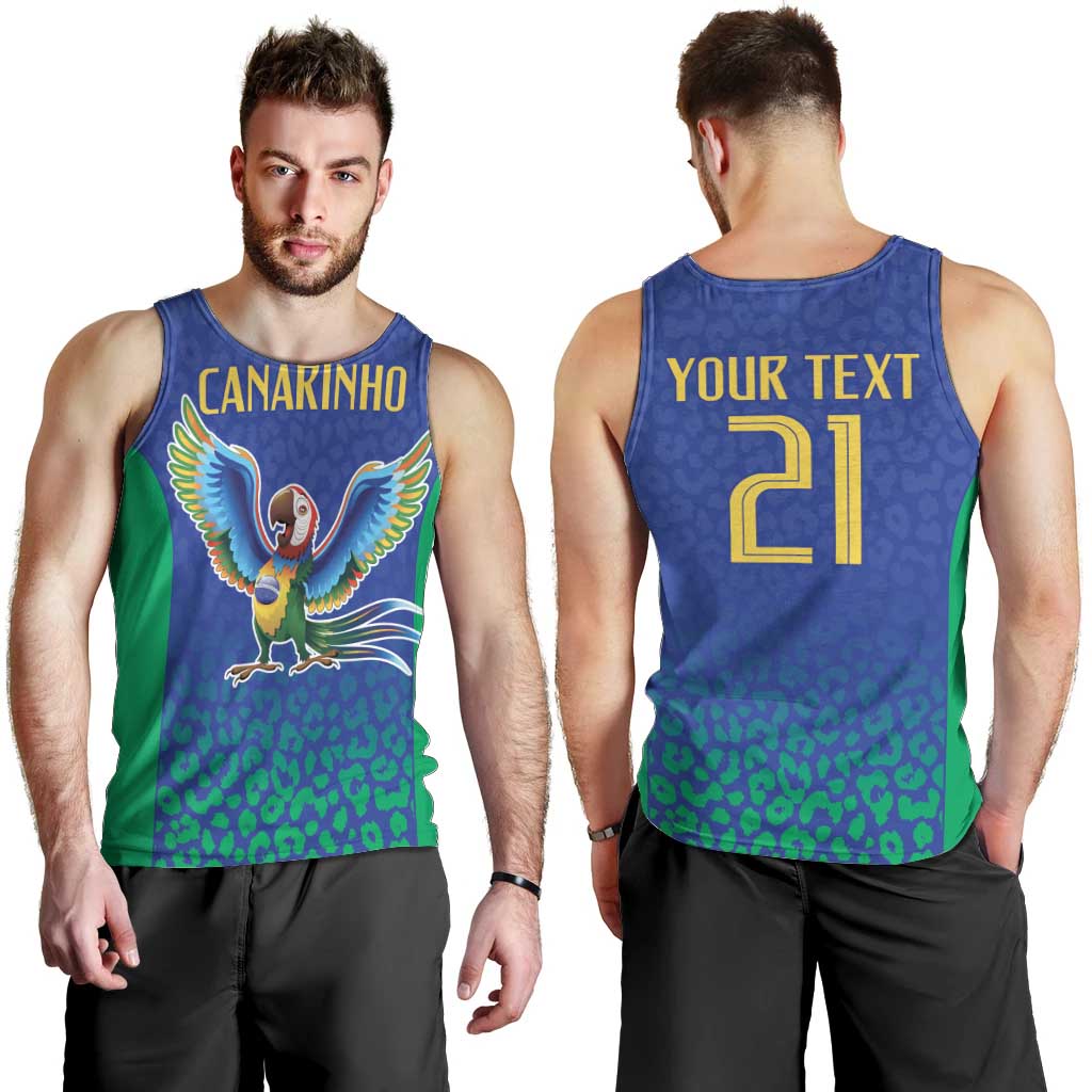 Brazil Canarinho Custom Men Tank Top Macaw Mascot with Brazil Flag Colors