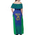 Brazil Canarinho Custom Off Shoulder Maxi Dress Macaw Mascot with Brazil Flag Colors