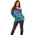Brazil Canarinho Custom Off Shoulder Sweater Macaw Mascot with Brazil Flag Colors