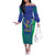 Brazil Canarinho Custom Off The Shoulder Long Sleeve Dress Macaw Mascot with Brazil Flag Colors