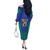 Brazil Canarinho Custom Off The Shoulder Long Sleeve Dress Macaw Mascot with Brazil Flag Colors