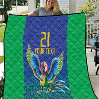 Brazil Canarinho Custom Quilt Macaw Mascot with Brazil Flag Colors