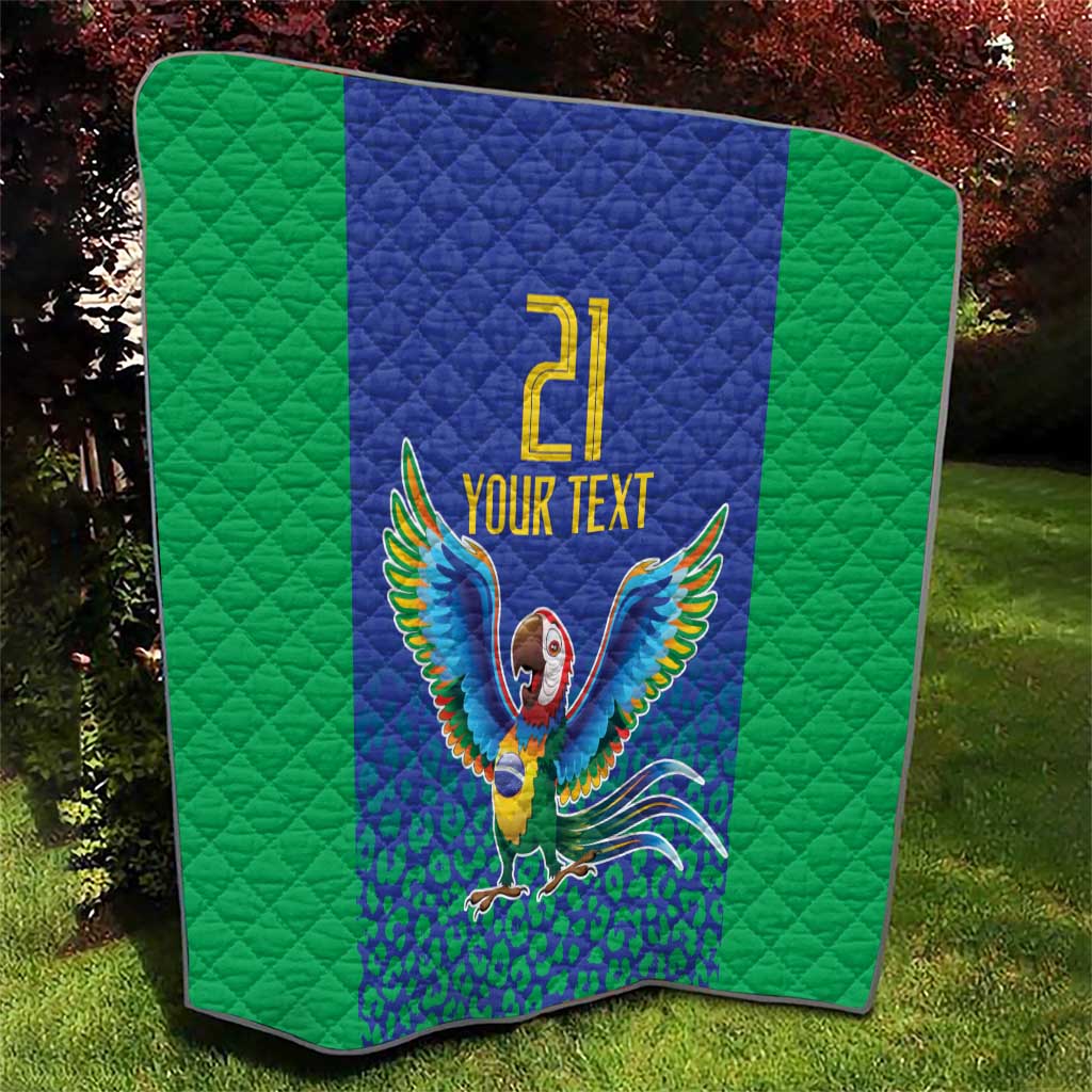 Brazil Canarinho Custom Quilt Macaw Mascot with Brazil Flag Colors