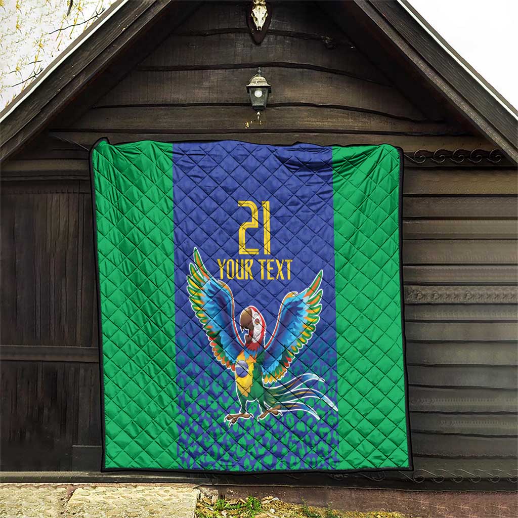 Brazil Canarinho Custom Quilt Macaw Mascot with Brazil Flag Colors