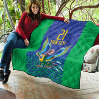 Brazil Canarinho Custom Quilt Macaw Mascot with Brazil Flag Colors
