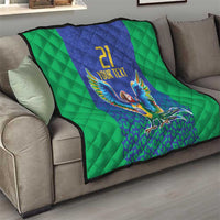 Brazil Canarinho Custom Quilt Macaw Mascot with Brazil Flag Colors