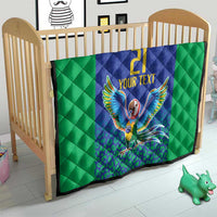 Brazil Canarinho Custom Quilt Macaw Mascot with Brazil Flag Colors